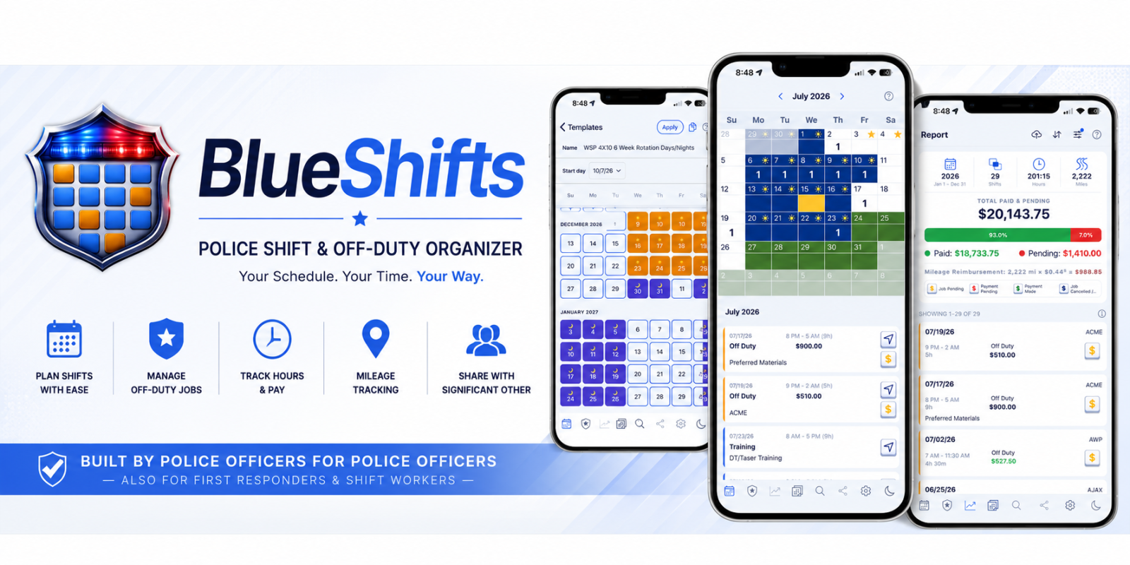 Police Calendar App for Rotating Shifts