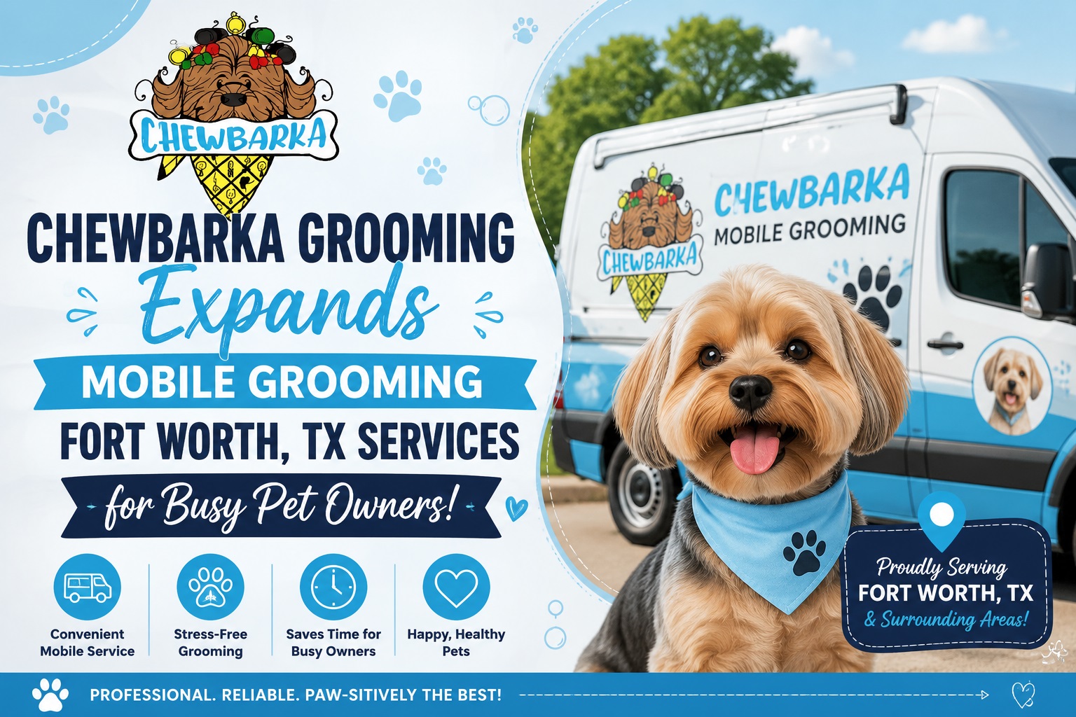 Chewbarka Grooming Expands Mobile Grooming Fort Worth, TX Services for Busy Pet Owners