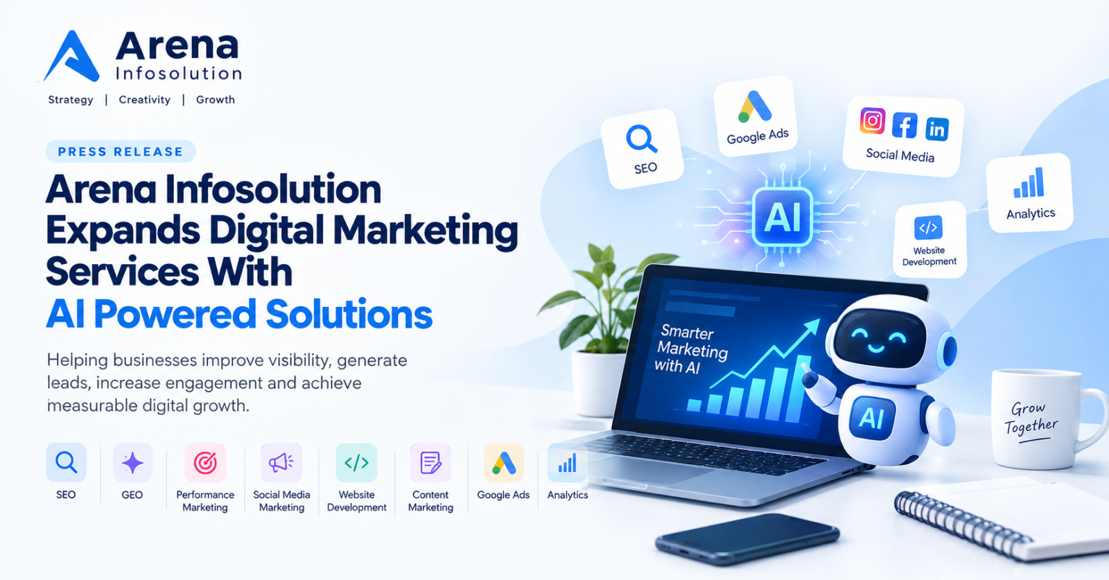 Arena Infosolution AI powered digital marketing solutions for business growth