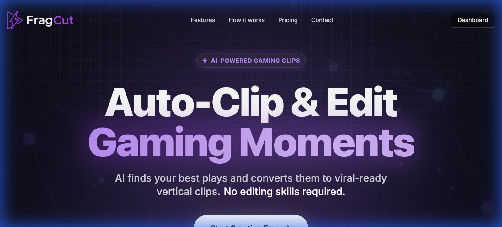 FragCut AI gaming clip maker for Twitch VODs