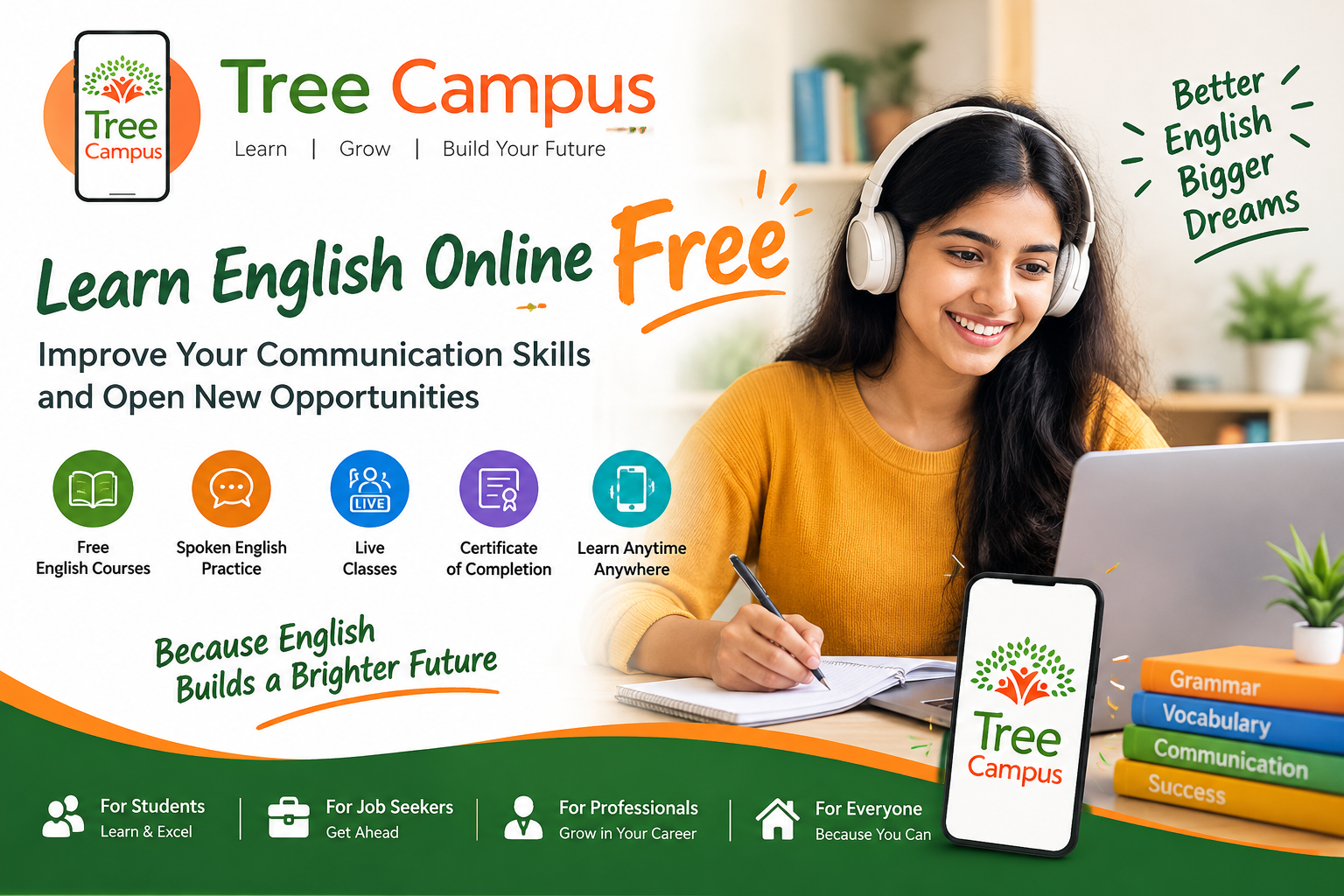 Treecampus Makes Learn English Online Free and Accessible for Everyone