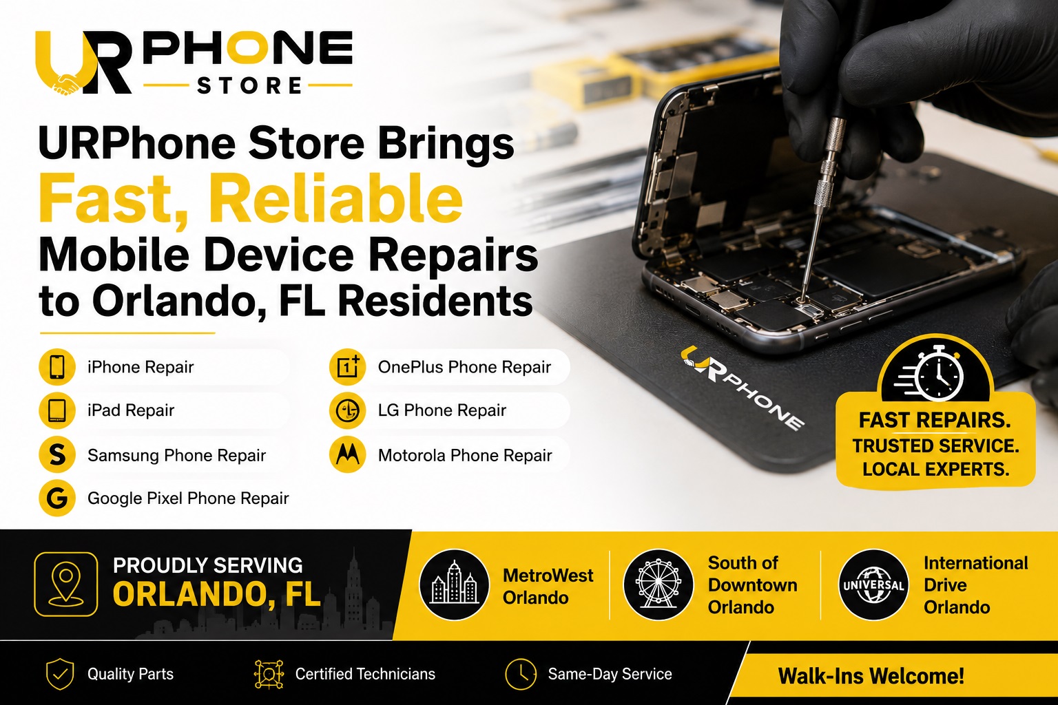 URPhone Store Brings Fast, Reliable Mobile Device Repairs to Orlando, FL Residents
